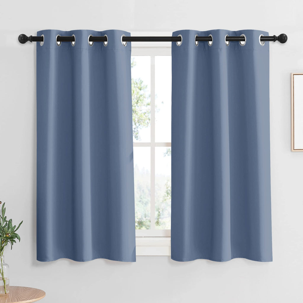 RYB HOME Blue Blackout Curtains for Living Room, Heavy Duty Curtains Drapes Room Darkening Privcay Window Treatment for Bedroom 