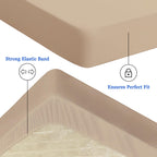 Sufdari Twin Xl Mattress Protector,Waterproof Mattress Protector,Fitted Sheet Style Mattress Cover With 18' Deep Pocket,Washable And Comfortable-Light Tan,Twin Xl