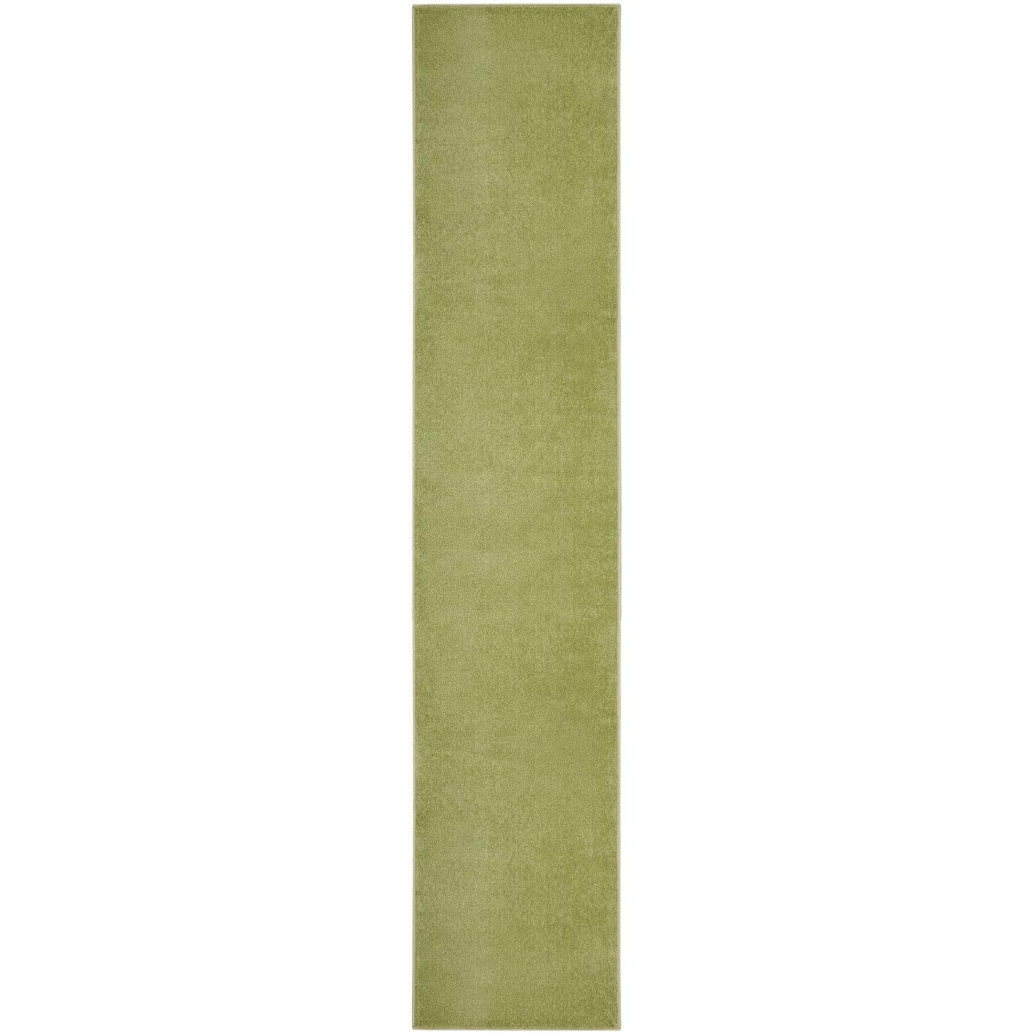 Nourison Essentials Solid Indoor/Outdoor Green 2'2' X 20 Area Rug, Easy Cleaning, Non Shedding, Bed Room, Living Room, Dining Room, Deck, Patio, Backyard (2X20)