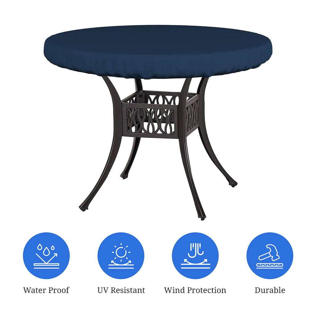 Covers & All Round Table Top Cover, 12 Oz Waterproof Uv & Weather Resistant Patio Table Cover, Outdoor Table Cover For Patio Outdoor Furniture & Coffee Table (36' Dia X 4' H Inches, Blue)