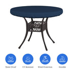 Covers & All Round Table Top Cover, 12 Oz Waterproof Uv & Weather Resistant Patio Table Cover, Outdoor Table Cover For Patio Outdoor Furniture & Coffee Table (36' Dia X 4' H Inches, Blue)