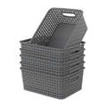 Easymanie Grey Plastic Storage Basket, 10.03 x 7.67 x 4.05, 6 Packs