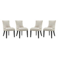 Modway Marquis Modern Upholstered Fabric Four Dining Chairs With Nailhead Trim In Beige
