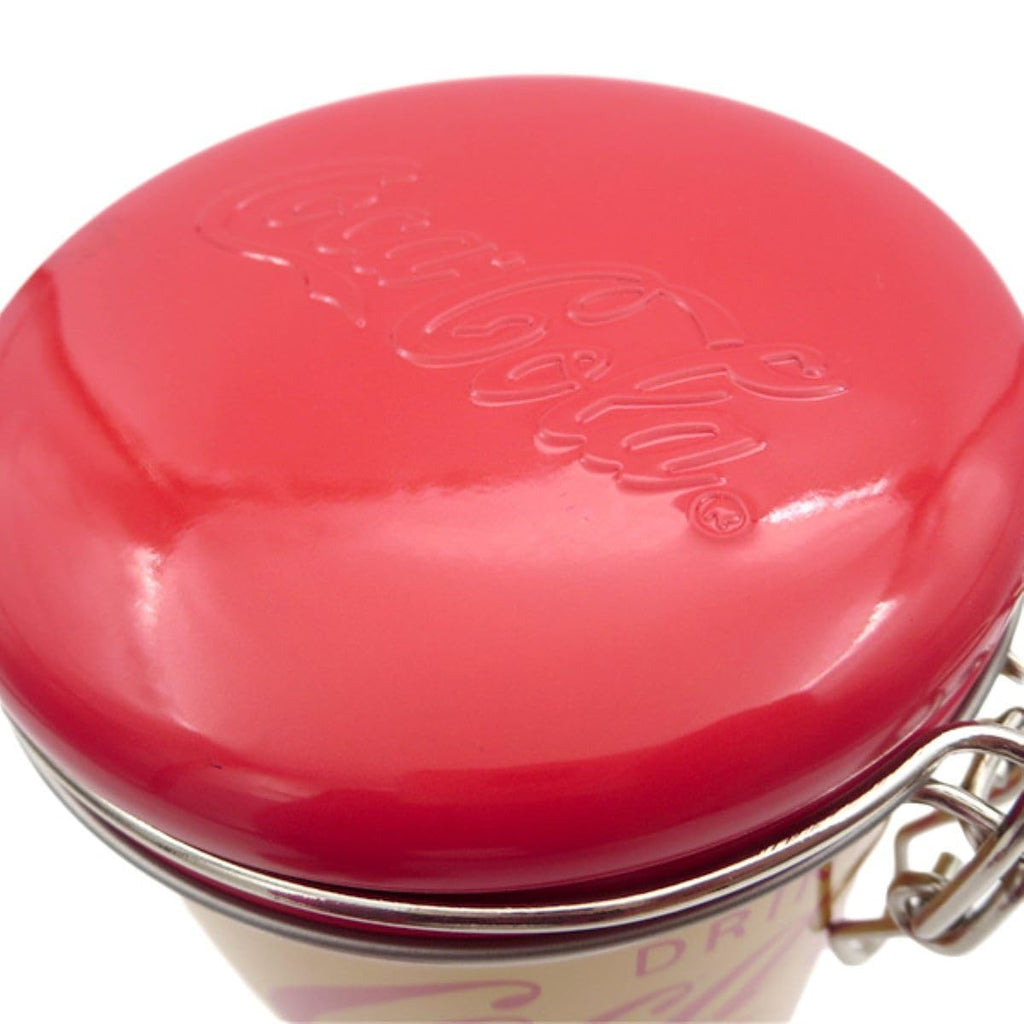 Distress Printed - Coca Cola Round Lock Top Lid With Clasp And Lock