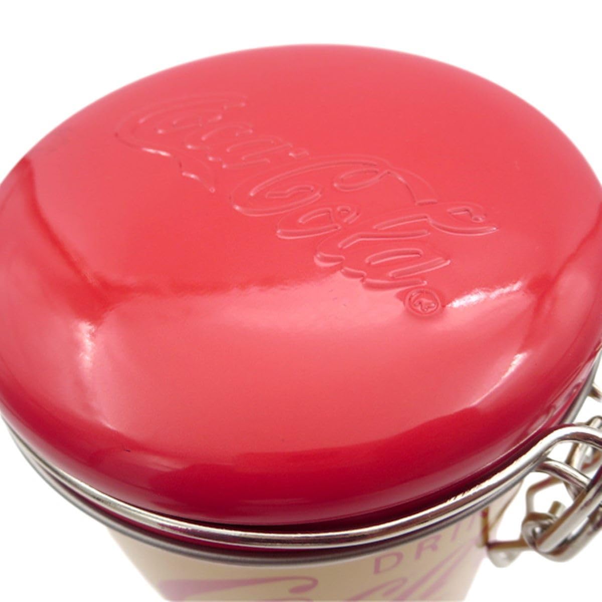 Distress Printed - Coca Cola Round Lock Top Lid With Clasp And Lock