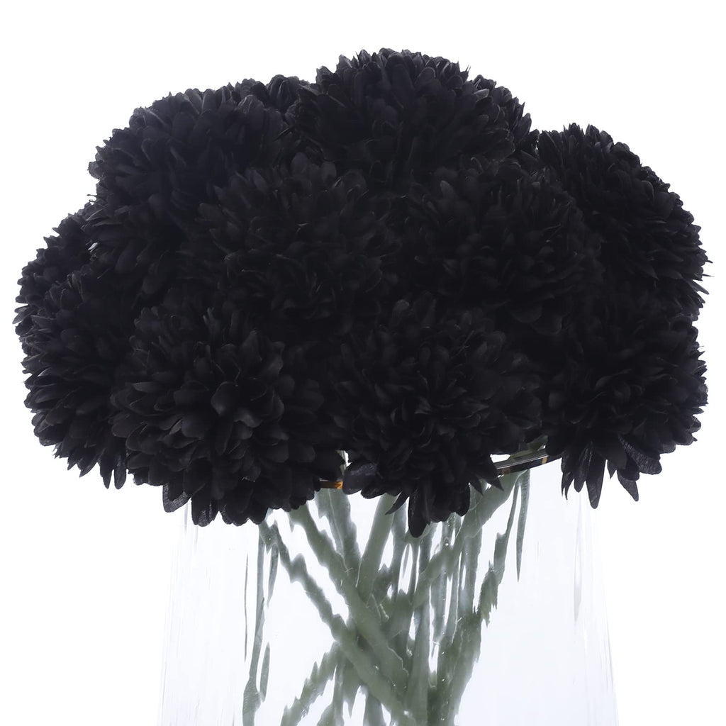 Kimura's Cabin Fake Flowers 15pcs Artificial Silk Hydrangea Chrysanthemum Ball Flowers Bouquets for Home Dining Table Core Party