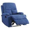 Acme Rosia Fabric Upholstered Motion Recliner with Pillow Top Armrest in Blue