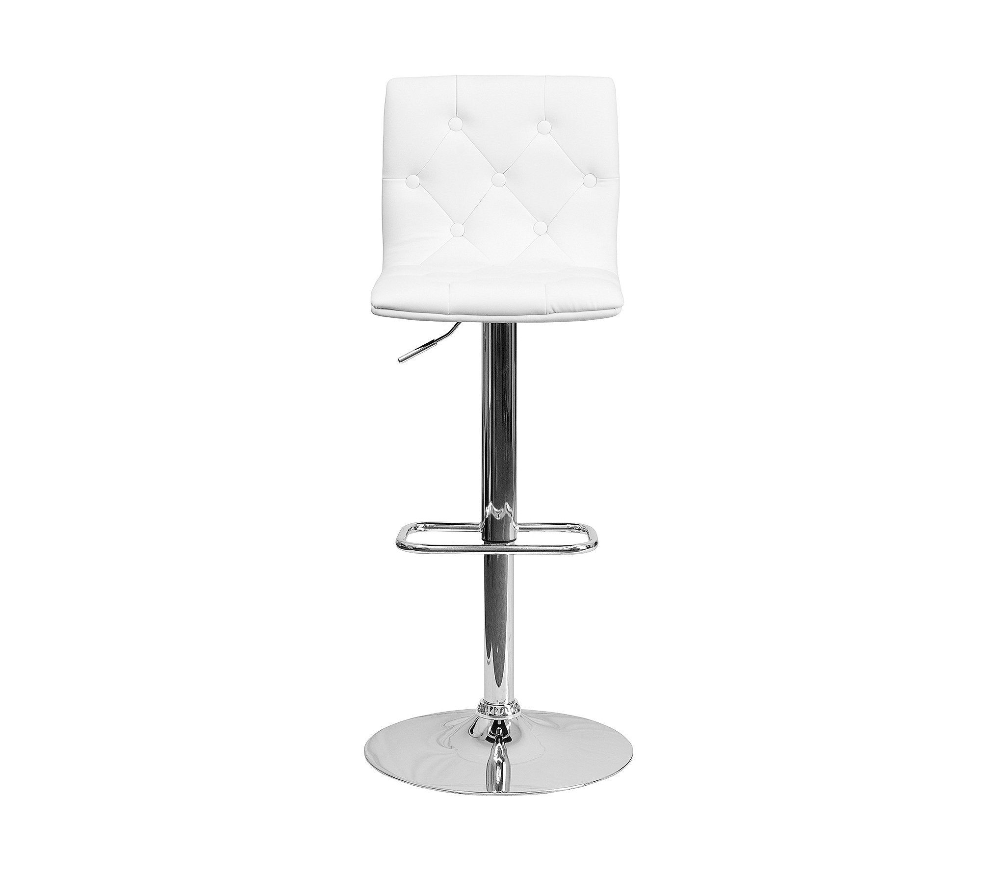 Flash Furniture Tufted Vinyl Adjustable Height Barstool White