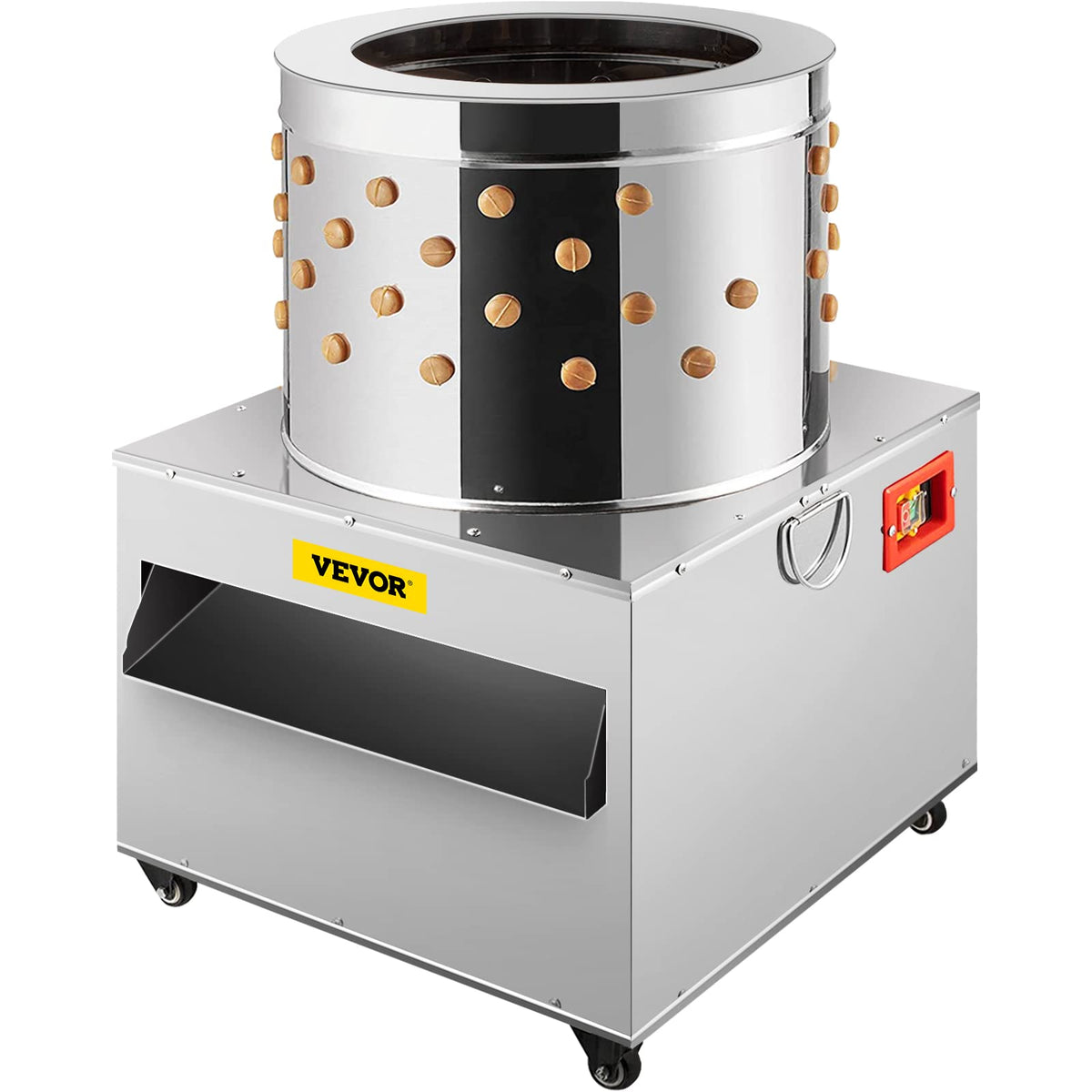 Vevor Chicken Poultry Plucker 2200W 240R/Min Turkey Chicken Poultry Plucking Machine 23.5Inch Barrel Diameter Stainless Steel Fe