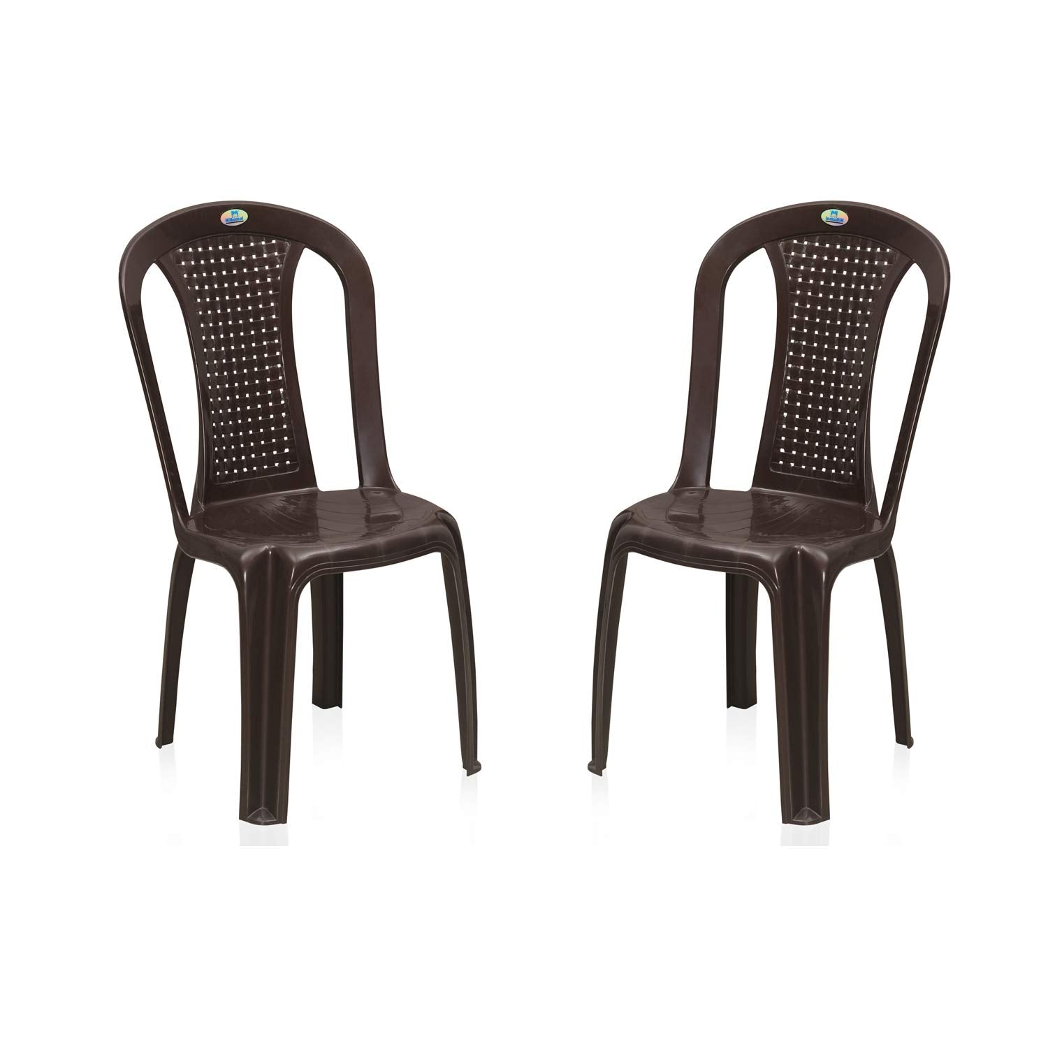 Nilkamal Plastic Chair For Living Room |Set Of 2 | 3 Year Warranty | For Home, Living Room, Outdoor | Weather Brown Colour | Chr