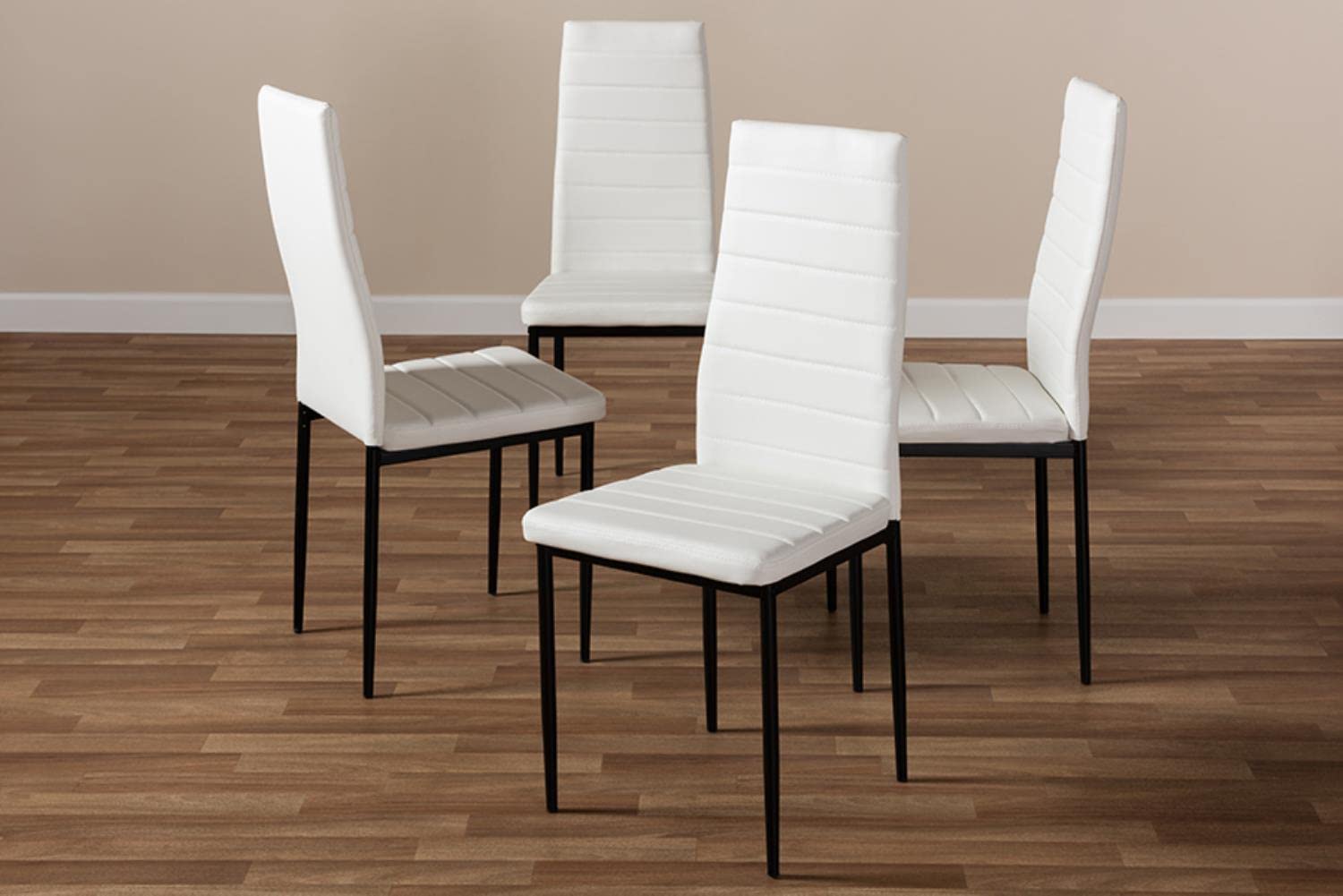 Baxton Studio Armand Modern and Contemporary White Faux Leather Upholstered Dining Chair
