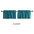 Donren Teal Window Curtain Valances For Kitchen - Room Darkening Valances For Window With Rod Pocket (52 By 16 Inch,2 Panels)