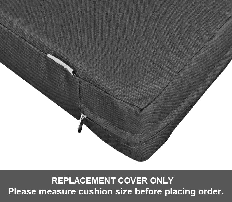 Qqbed 2 Pack Outdoor Patio Chair Pillow Seat Water-Resistant Cushion Covers In Space Gray Color 24'X22'X4' - Replacement Cove