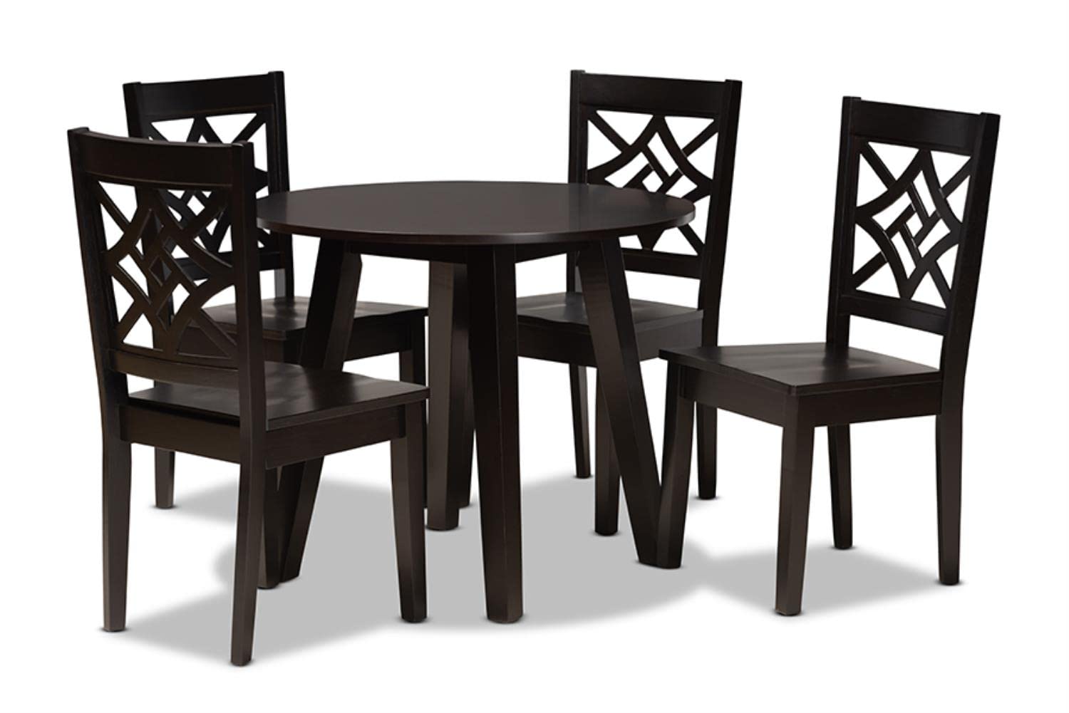 Baxton Studio Rava Modern and Contemporary Dark Brown Finished Wood 5-Piece Dining Set