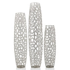 HomeRoots Silver/Clear 40' Bling Faux Crystal Abstract Twigs Barrel Floor Vase