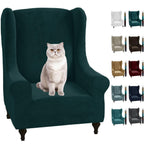 MAXIJIN Stretch Velvet Wingback Chair Slipcover 1-Piece Soft Stylish Plush Slipcovers for Wingback Chairs Thick Rich Velvet Wing
