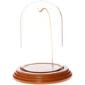 Plymor 3 x 5 Watch Glass Display Dome Cloche (Oak Veneer Base & Gold Wire)