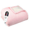 Yanyea Electric Heated Throw Blanket Sherpa 50'X60' Pink Machine Washable 6 Heat Settings 4 Hours Auto Off Overheat Protection