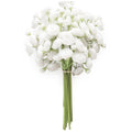 Floroom Ranunculus Artificial Flowers 18 Pcs White Faux Silk Mini Ranunculus Bulk Fake Wedding Filler Flowers for DIY Bouquets, 