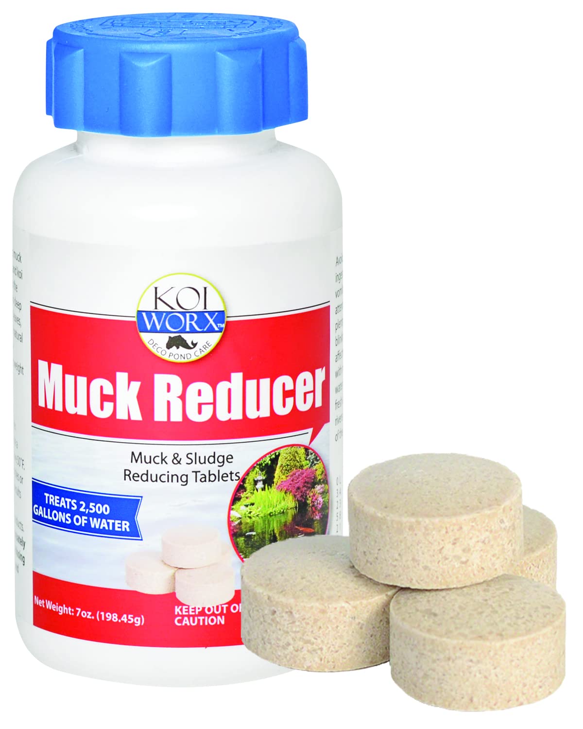Koiworx Muck Reducer - Treats Up To 2,500 Gallons For Up To 4 Months - Tablets Reduce Muck, Sludge And Organic Build Up - Formul