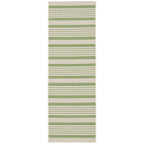 SAFAVIEH Courtyard Collection 2'3' x 12' Green/Beige CY6062 Stripe Indoor/ Outdoor Patio Backyard Mudroom Runner Rug