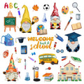 ALIBBON Welcome Back to School Wall Stickers for Classroom, Gnome Stickers for Kids, First Day of School Stickers for Children, 