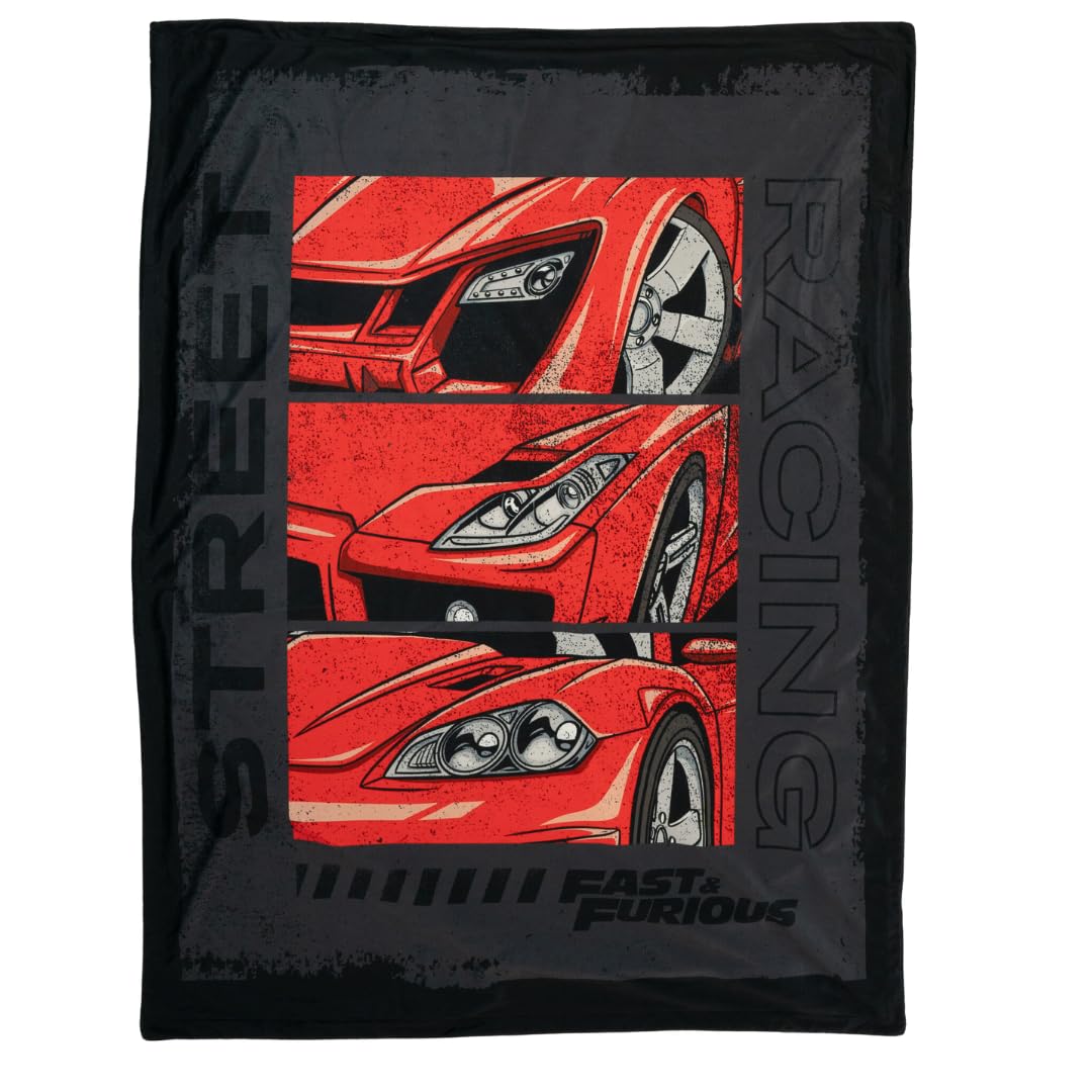 Collectibles Fast & Furious Bedding Super Soft Plush Micromink Throw, 46 In X 60 In, (Official Licensed Product)