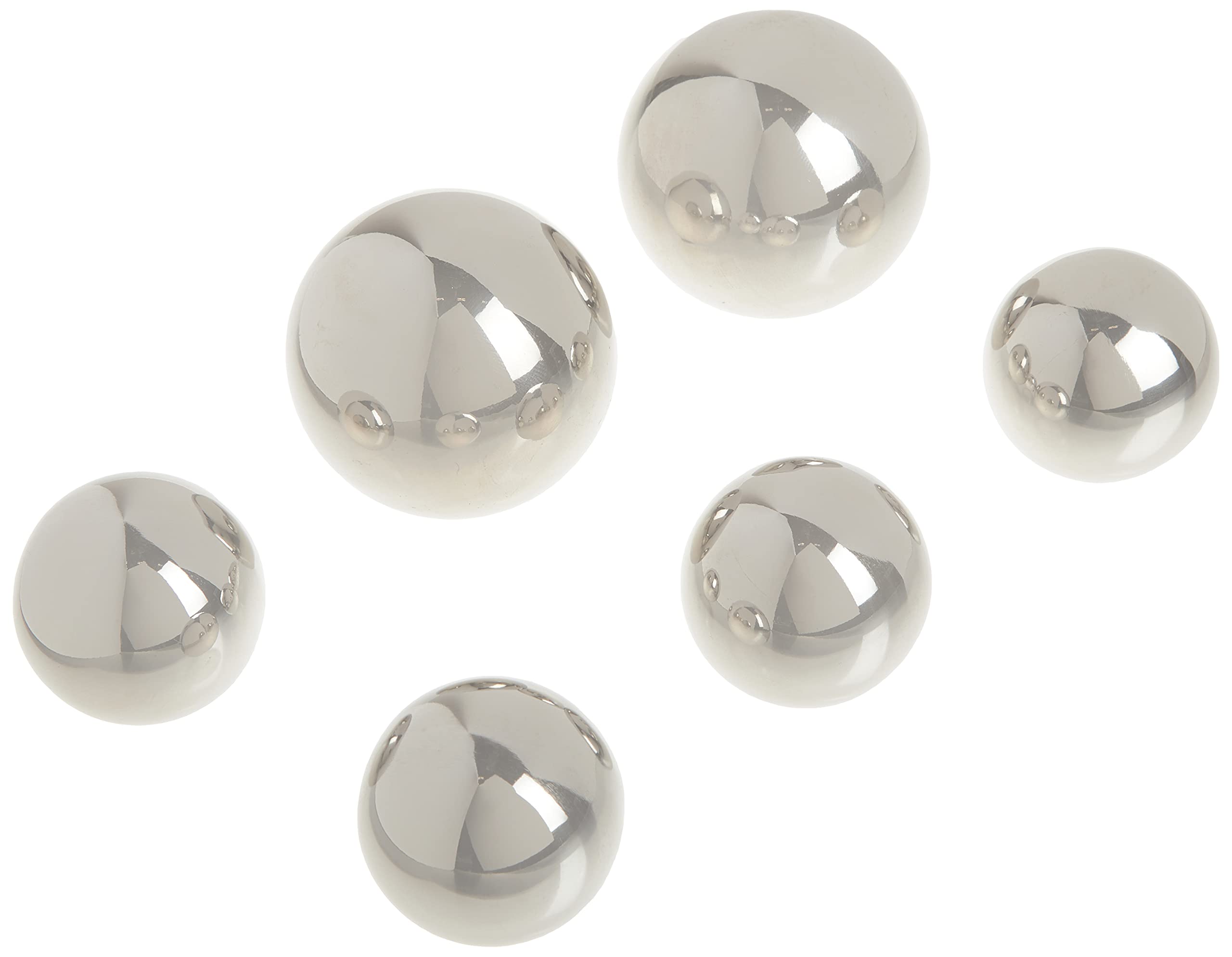 Abbott Collection 27-Cannonball 6Pc Decorative Ball-2Ast-1.5-2.5'' L, Silver