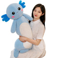 Somao Long Axolotl Plush Pillow, Cute Axolotl Stuffed Animal Body Plush Soft Plushies Doll Toy For Girls Boys(80Cm/31.4Inch,Blue