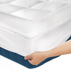 Niagara Cotton Queen Mattress Topper - Pillow Top Mattress Cover Quilted Fitted Cooling Topper For Back Pain Deep Pocket Fits 20