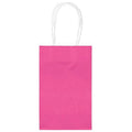 Elegant Bright Pink Cub Paper Bag Value Pack (8.5'' x 5.25'' x 3.5'') - 10 Pieces - Perfect for Parties, Events, Gifts & More