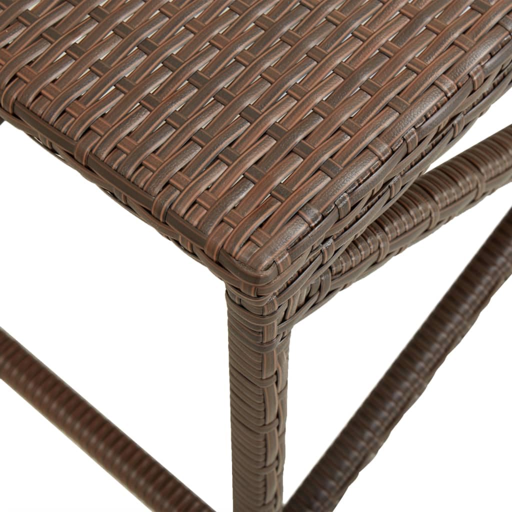 Garden Bench 31.5" Poly Rattan Brown