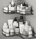 Kanifa Modular Pack Of 2 Metal Bathroom Corner Shelf Rack | Shelf/Storage Organizer For Bathroom And Kitchen Corner Wall Mounted