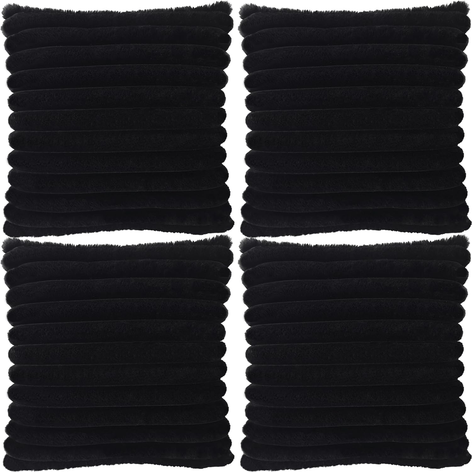 4 Pack 18X18 Pillow Cover Velvet Pillow Covers, Faux Fur Square Throw Pillow Covers For Living Room Decorations Throw Pillow Cas