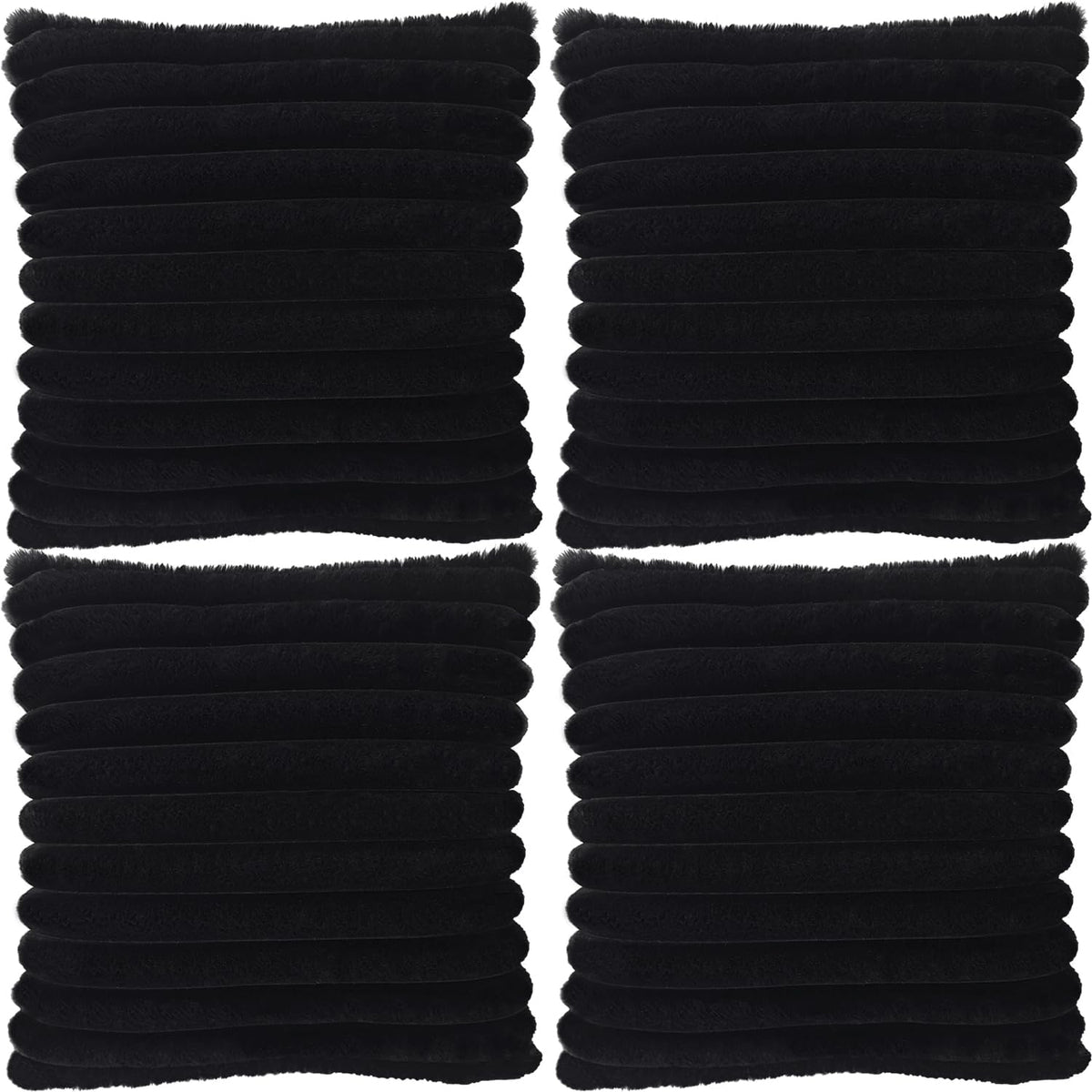 4 Pack 20X20 Pillow Cover Velvet Pillow Covers, Faux Fur Square Throw Pillow Covers For Living Room Decorations Throw Pillow Cas