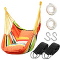 Hammock Chair Hanging Rope Swing Seat for Indoor Outdoor, Sturdy Cotton Weave Hammock Swing, Max 300Lbs Hanging Hammock Chair fo