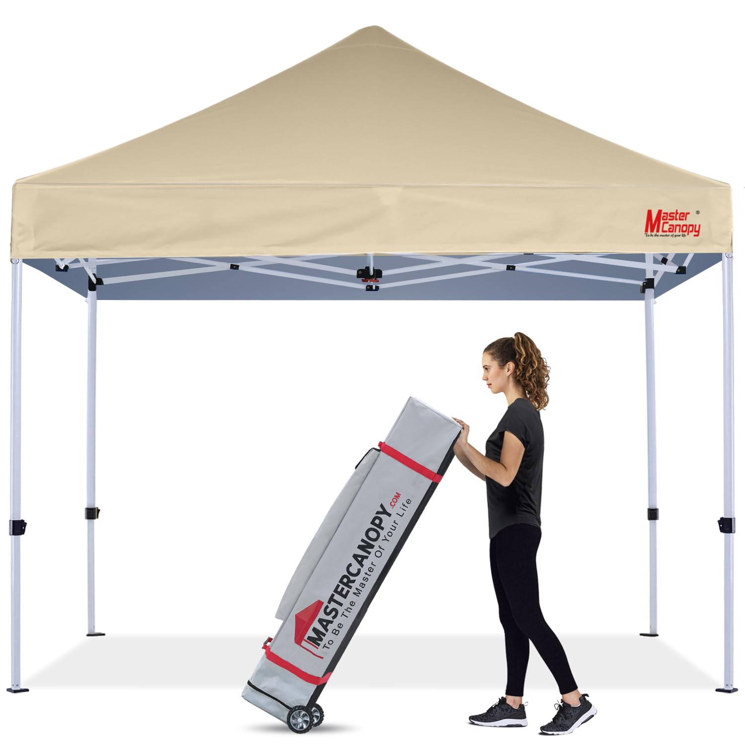 MASTERCANOPY Pop Up Canopy Tent Commercial Grade 10x10 Instant Shelter (Beige)