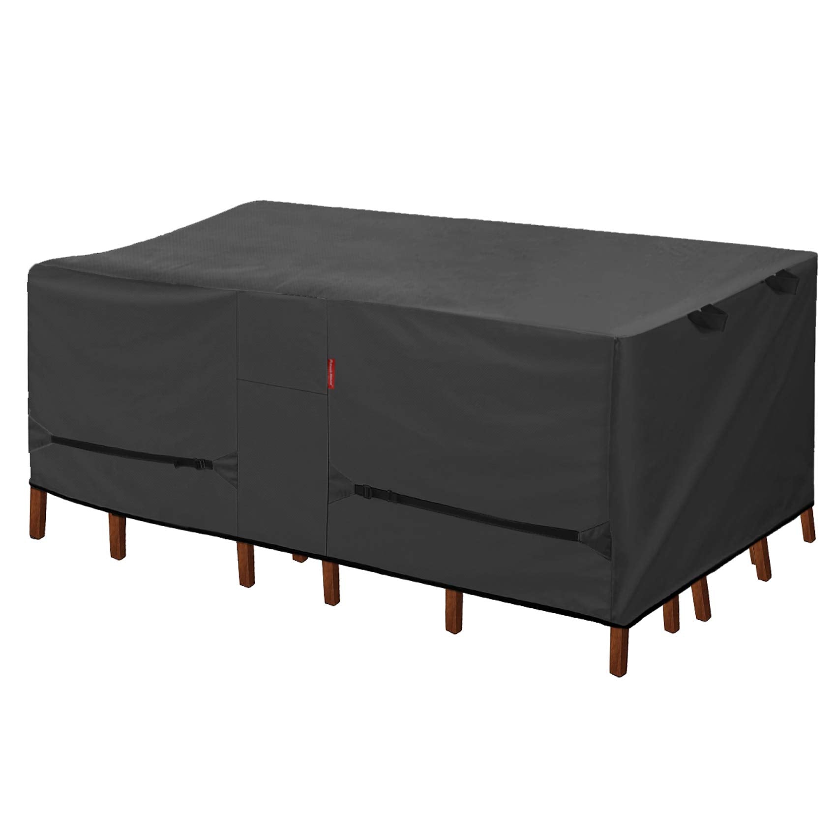 Porch Shield Patio Table Cover - Waterproof Outdoor Dining Table And Chairs Furniture Set Cover Rectangular - 125 X 73 Inch, Bla