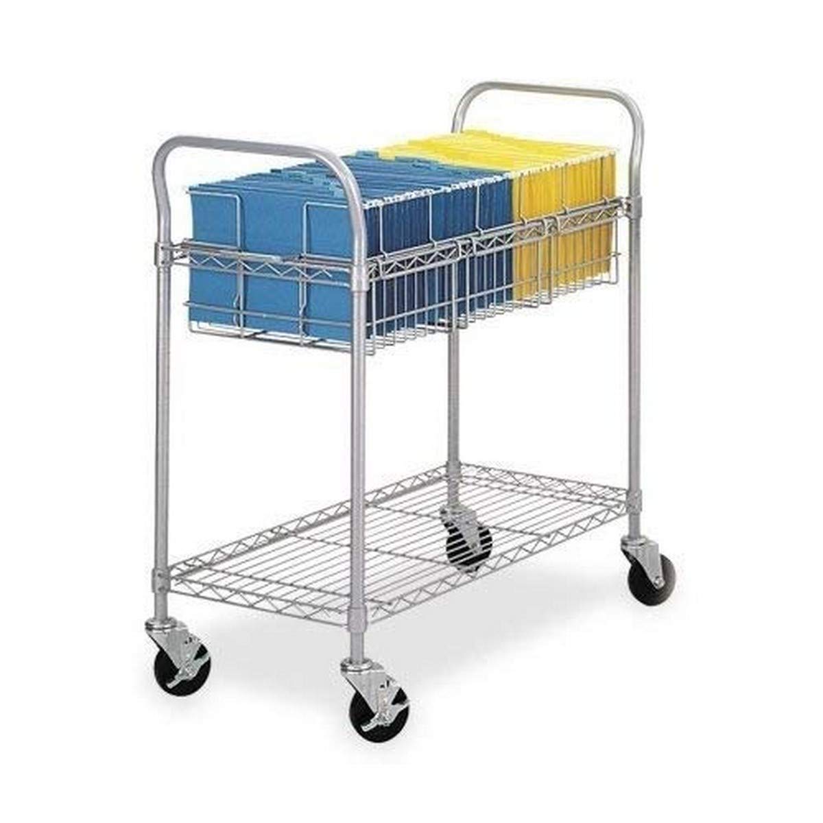 Safco Products 5235GR Wire Mail Cart Holds 75 Legal Folders, Sold Separately, Gray