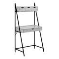Monarch Specialties I 7331 Computer Desk, Home Office, Laptop, Leaning, Storage Drawers, 32 L, Work, Metal, Laminate, Grey, Blac