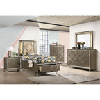 Acme Skylar Twin Faux Leather Storage Bed with LED in Dark Brown Champaign