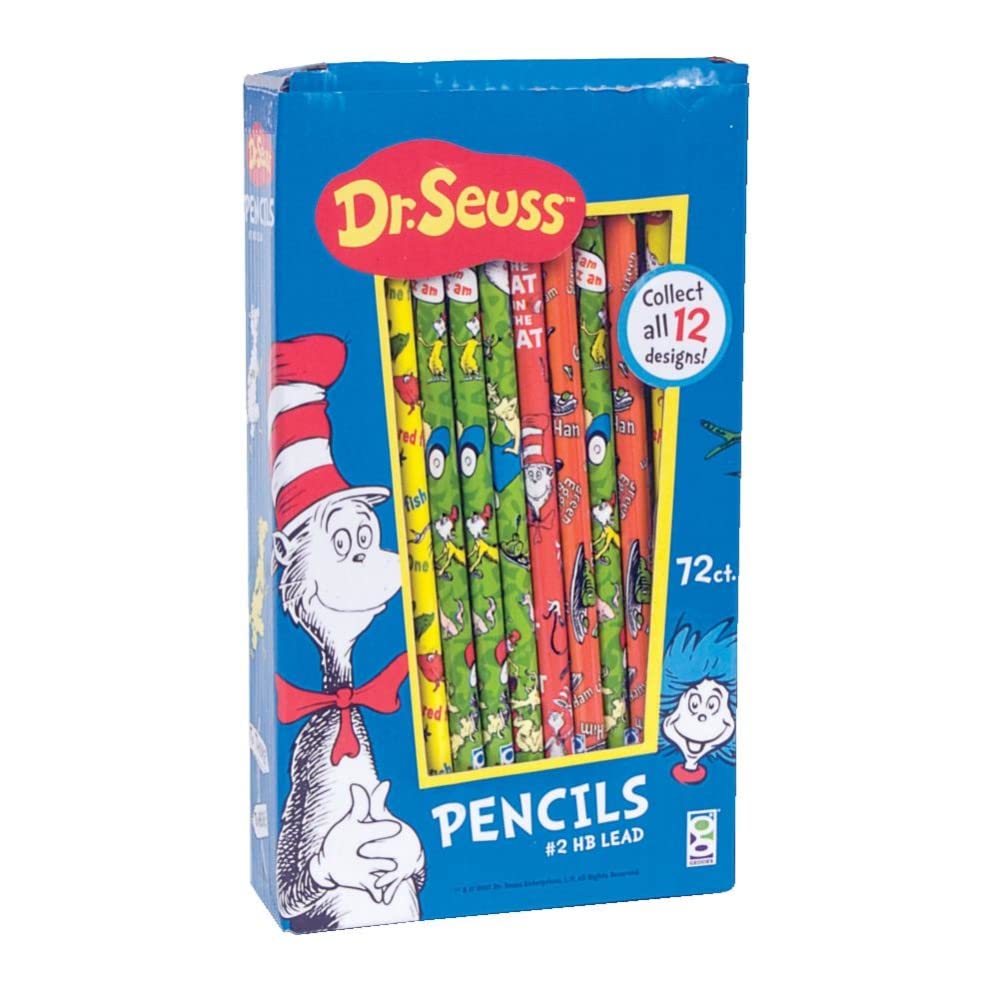 Raymond Geddes Dr Seuss Number 2 Pencils For Kids 72 Count (Pack Of 1)