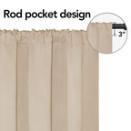 Easy-Going Rod Pocket Blackout Curtains For Bedroom, Room Darkening Window Curtains For Living Room, Thermal Insulated Noise Reduction Solid Window Drapes, 2 Panels(42X72 In, Beige)