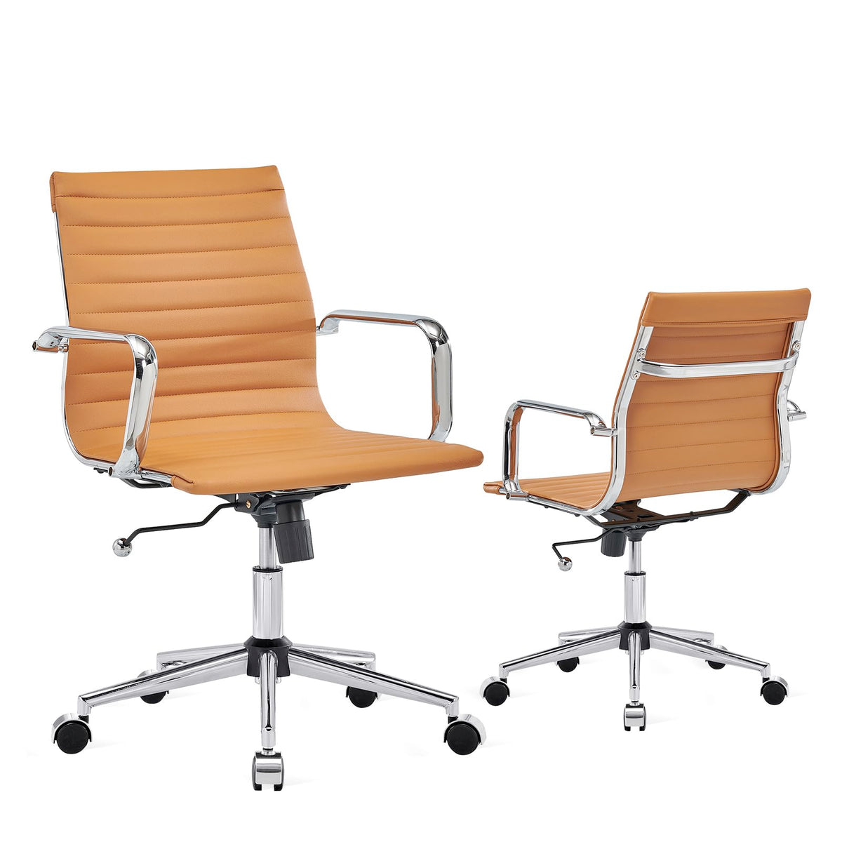 Luxmod Office Chair With Armrest,Adjustable Swivel Chair In Durable Vegan Leather, Ergonomic Desk Chair For Extra Back & Lumbar