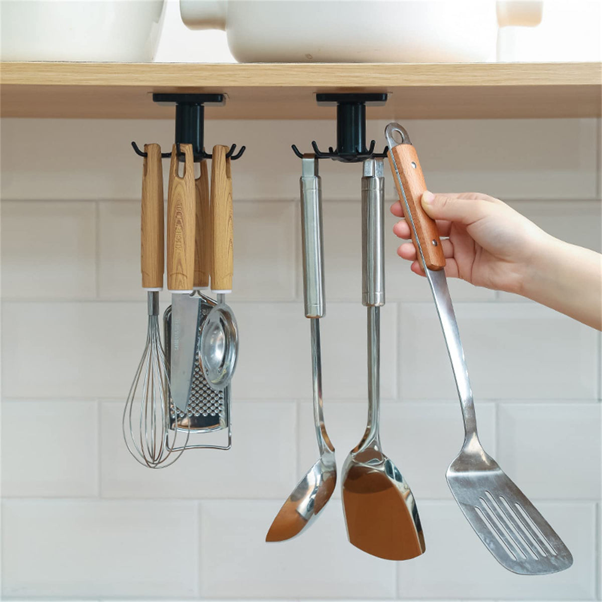 InfantLY Bright Kitchen Organizer and Storage Kitchen Supplies Organizers Rack Accessories Cabinet Organizer Hook Up Storage Rac