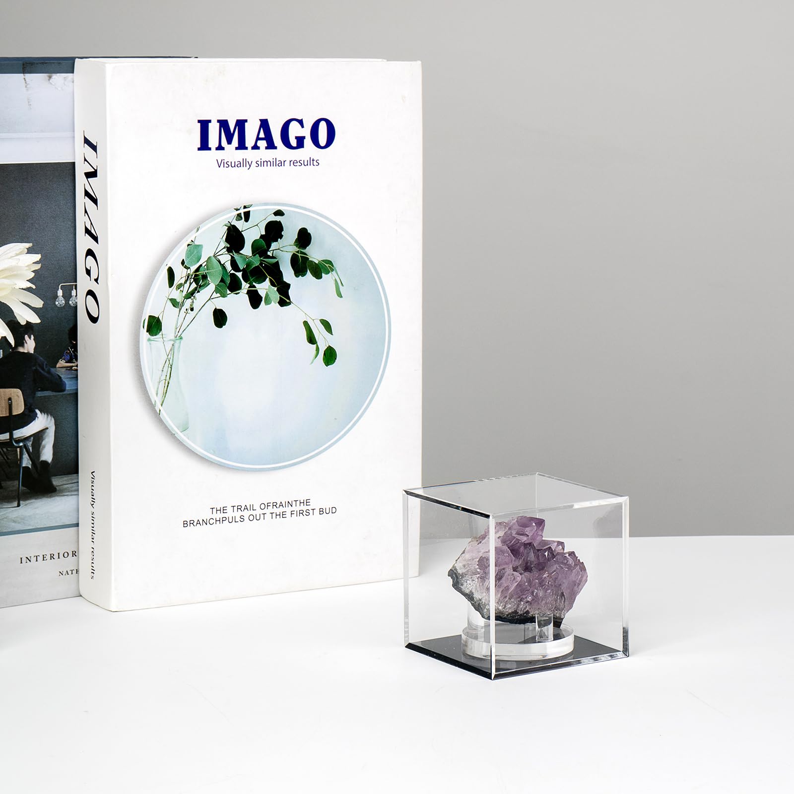 Kcgani Clear Acrylic Boxes For Collectibles Display, Removable Countertop Storage Box Cube Organizer Stand Riser, Dustproof Prot