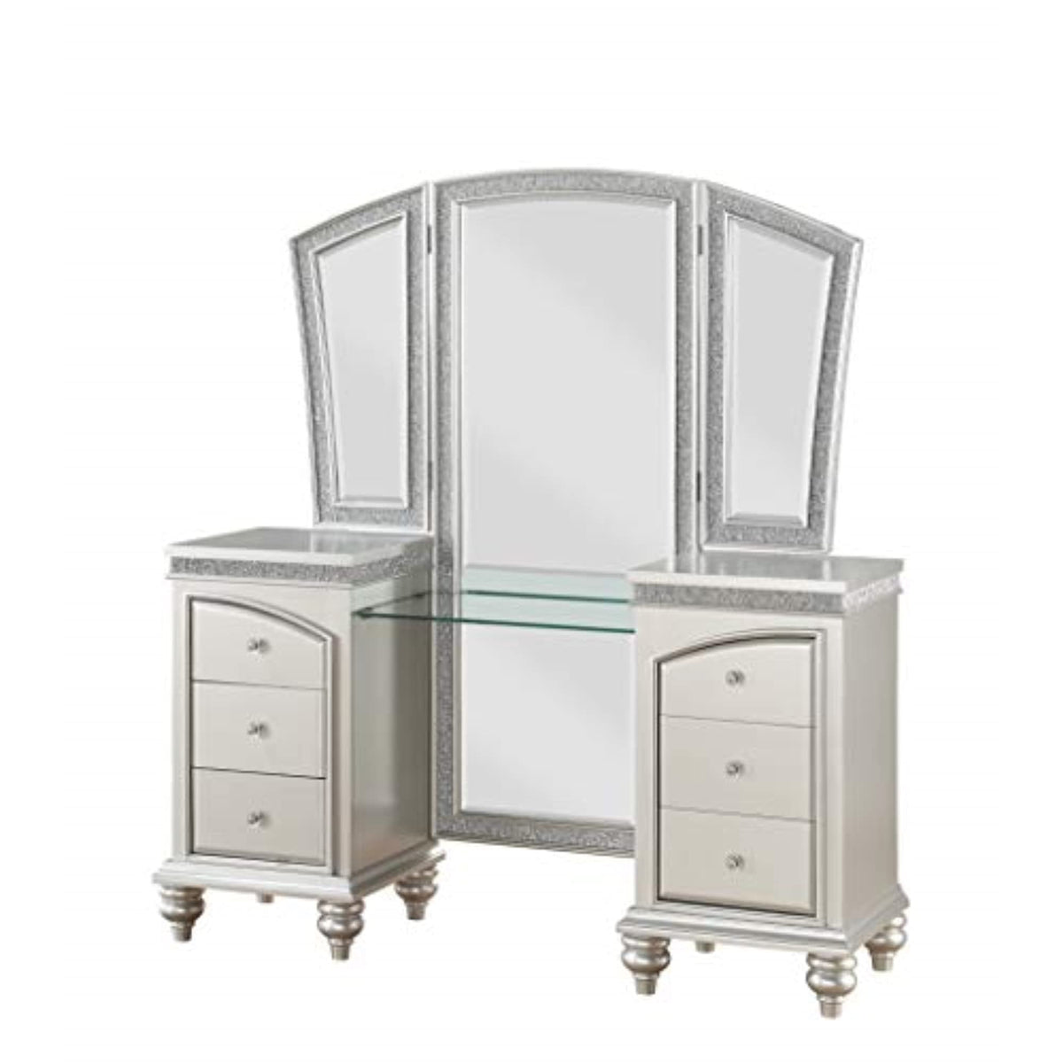 Acme Maverick Vanity Desk in Platinum