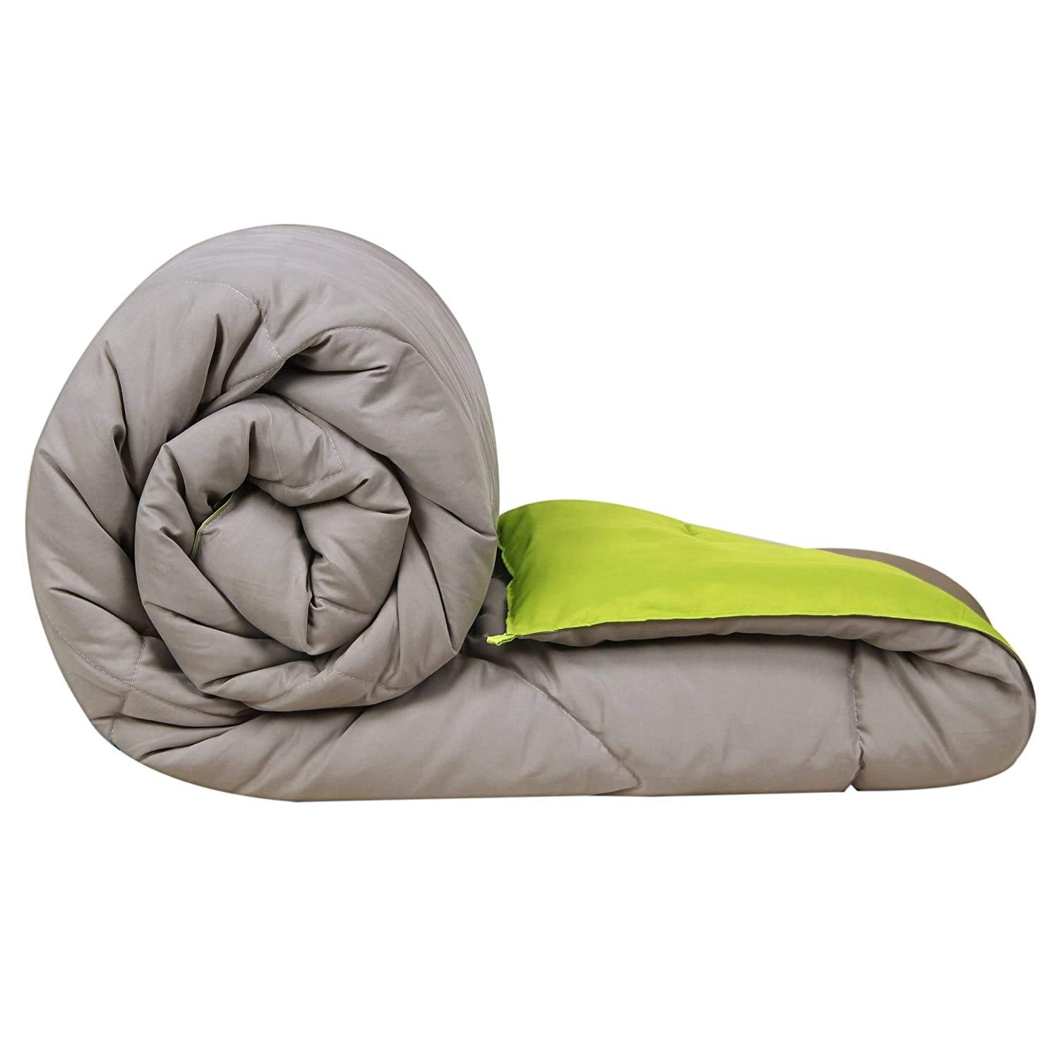 Shopingtrade Microfibre Reversible Comforter, Double Bed 250 Gsm (Multicolour13) Grey & Green