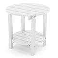 Yefu Adirondack Side Table, 18' Double Outdoor Side Table, Poly Lumber End Table, Weather Resistant For Indoor, Patio, Pool, Porch, Backyard-White