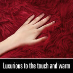Lochas Soft Fluffy Faux Fur Rugs For Bedroom Bedside Rug 2X3, Washable Furry Area Rug Carpet For Living Room Dorm Floor, Durable